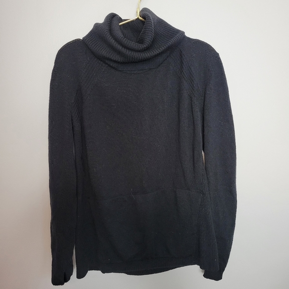Large Lululemon Black Wool Cowlneck Sweater - Picture 1 of 5